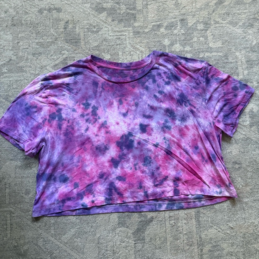 Custom Tie-Dyed Boxy Crop Top T-Shirt